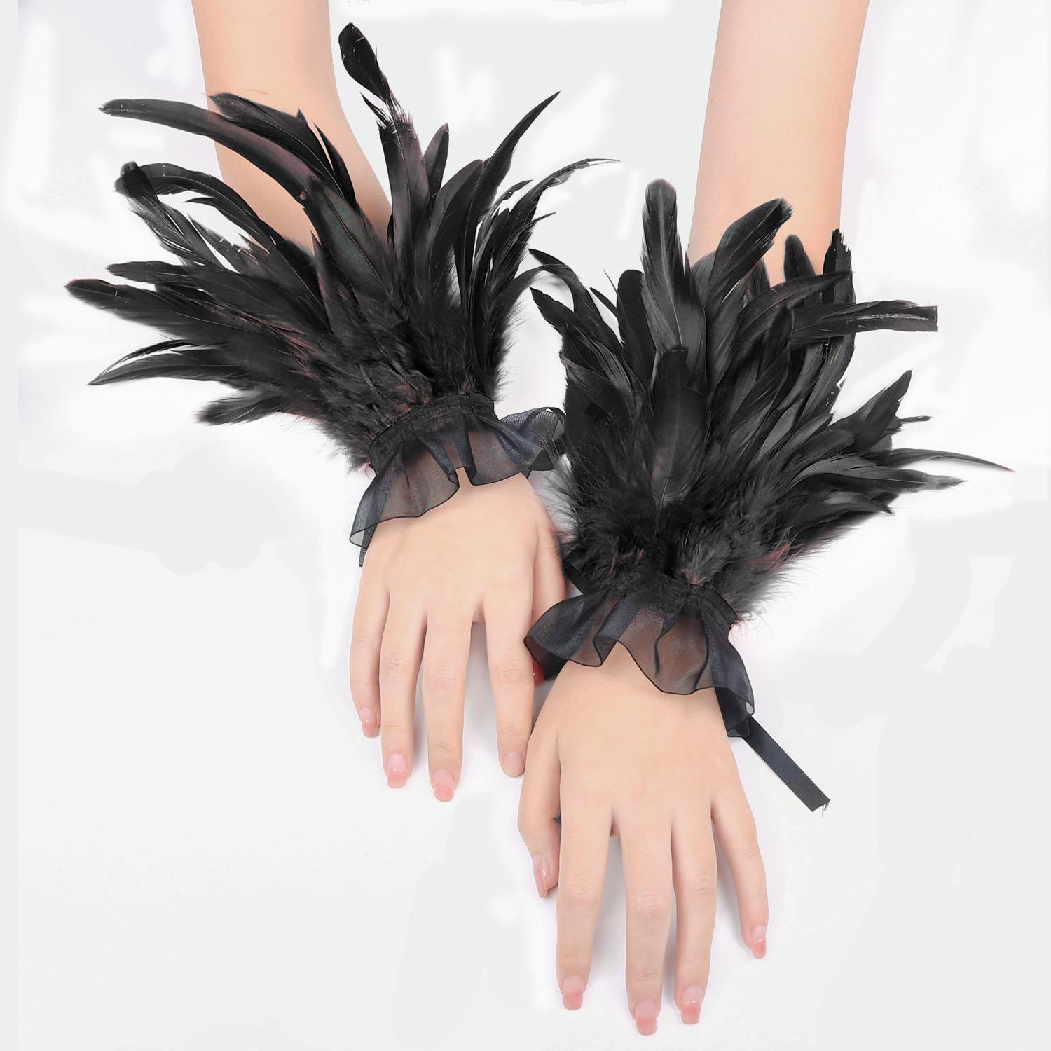 

Dress Decoration, Hand Accessories, Chiffon Yarn, Feather Bracelets and Sleeves, Party and Dance Dress Up, Versatile Glove Accessories різнокольоровий
