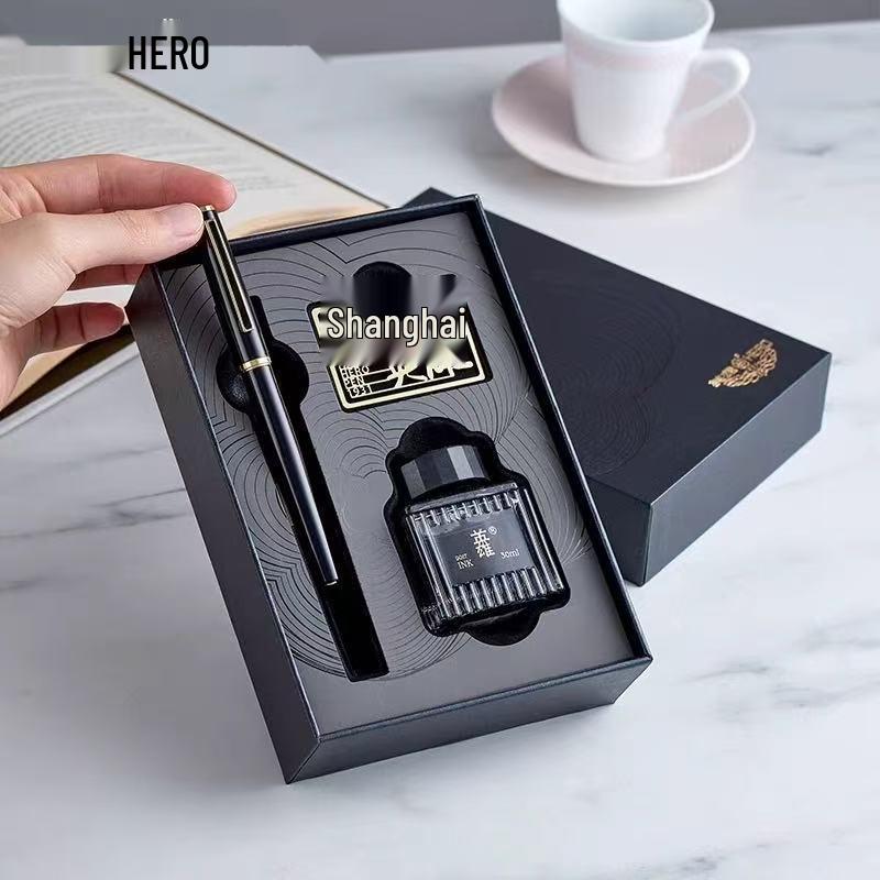 Набор чернил для перьевой ручки Hero E518 с тонким пером: Роскошная подарочная коробка для письма для взрослых, для бизнеса