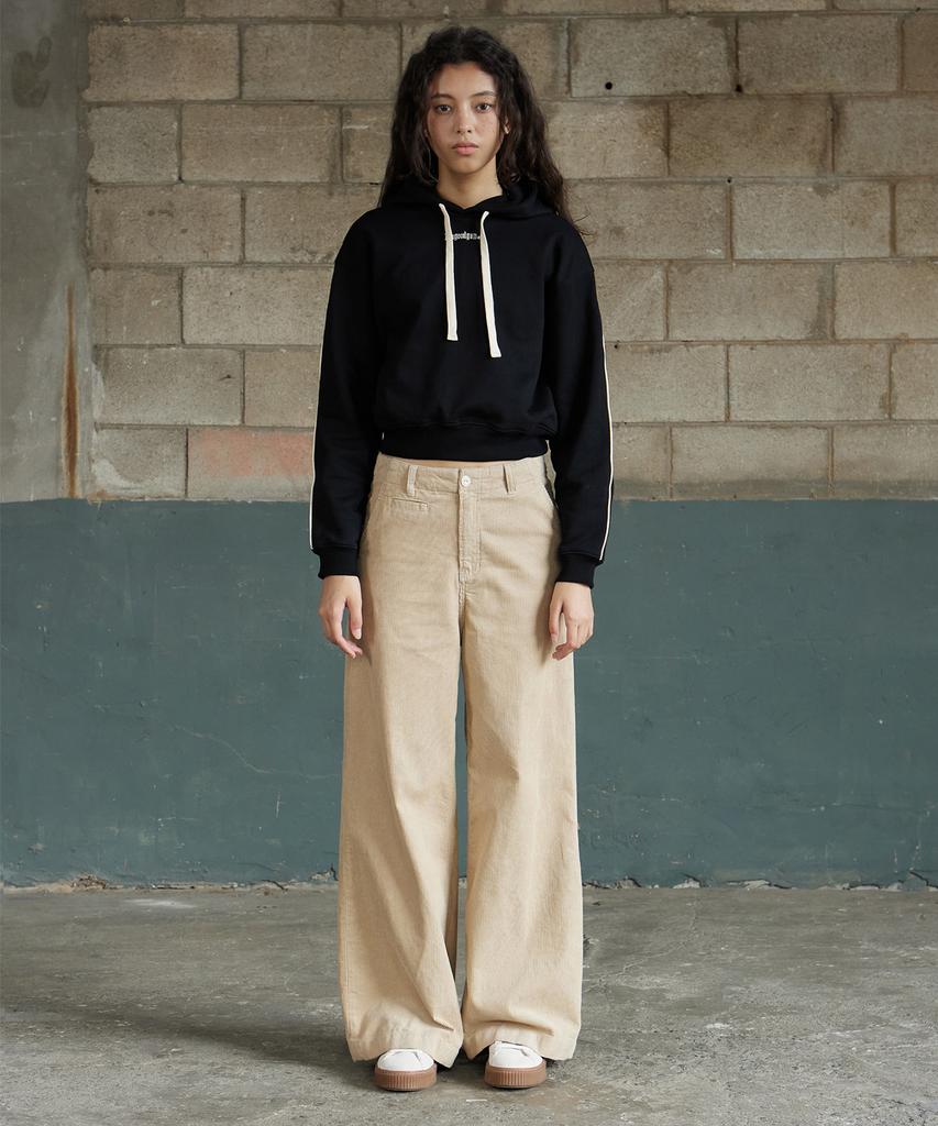 MAGOODGAN Chera 4806 Corduroy Wide Fit Beige Flare Pants