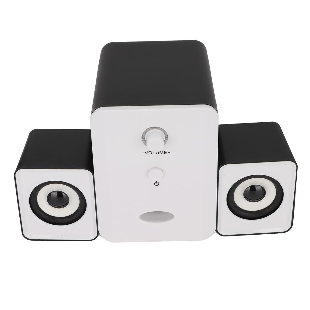 USB Powered Desktop Speakers Computer Speakers with Subwoofer for PC Laptop Tablet DesktopDazzle Version Black White