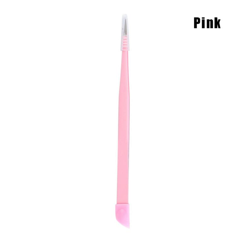 

Двусторонние силиконовые пинцеты для дизайна ногтей с нажимной головкой, наклейки для ногтей, стразы, зажим для наращивания ресниц, инструменты для макияжа розовый