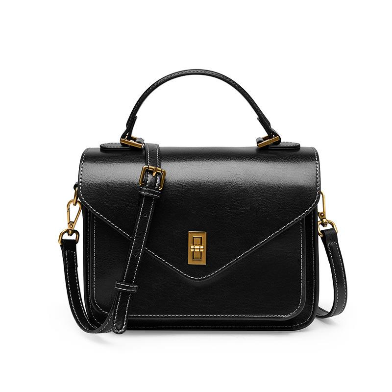 Bag Leather Senior Simple Fashion Temperament Female Bag Bill of Lading Shoulder Crossbody Postman