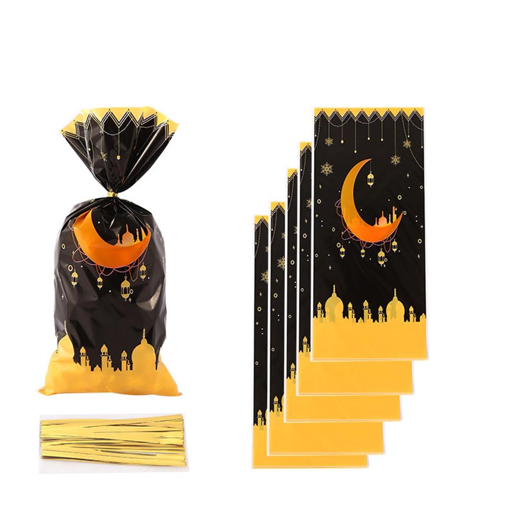 Cartoon  Head Printed Candy Bag Opp Flat Pocket With Hand Gift Star Moon Printed Opp Flat Pocket Food Bag Small Food Bag Cross-border (colour Mixture)