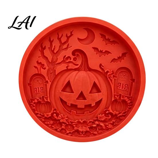 Creative Holiday Yard Ornaments Silicone Stepping Stone Mold for Halloween DIY Garden Pathway Flexible Reusable Casting Gardening Gift Ideas Concrete