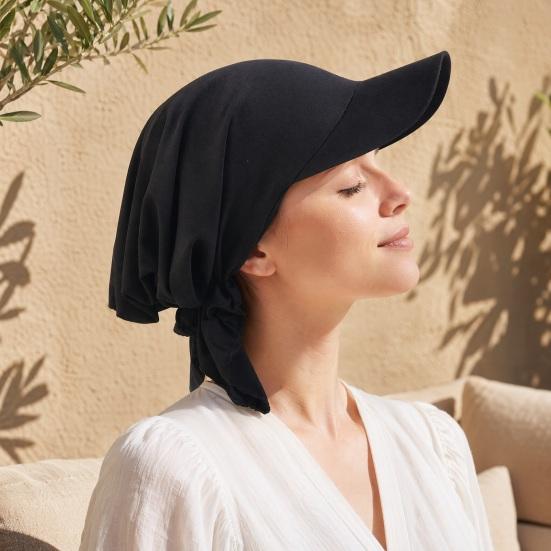 Women Turban Hat, Ethnic Style Sun Protection Hat with Widened Brim, Toe-Cap Fit Sun Hat for Outdoor Activities Hiking Beach Travel