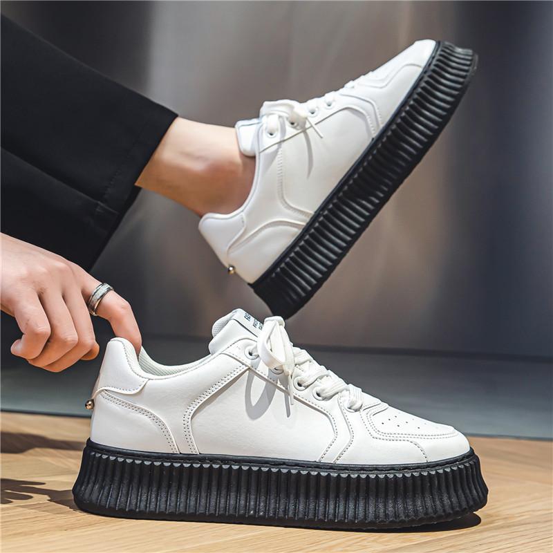 Shoes men's 2025 new spring Korean version of little white shoes platform muffin biscuit shoes men's sports and leisure board shoes