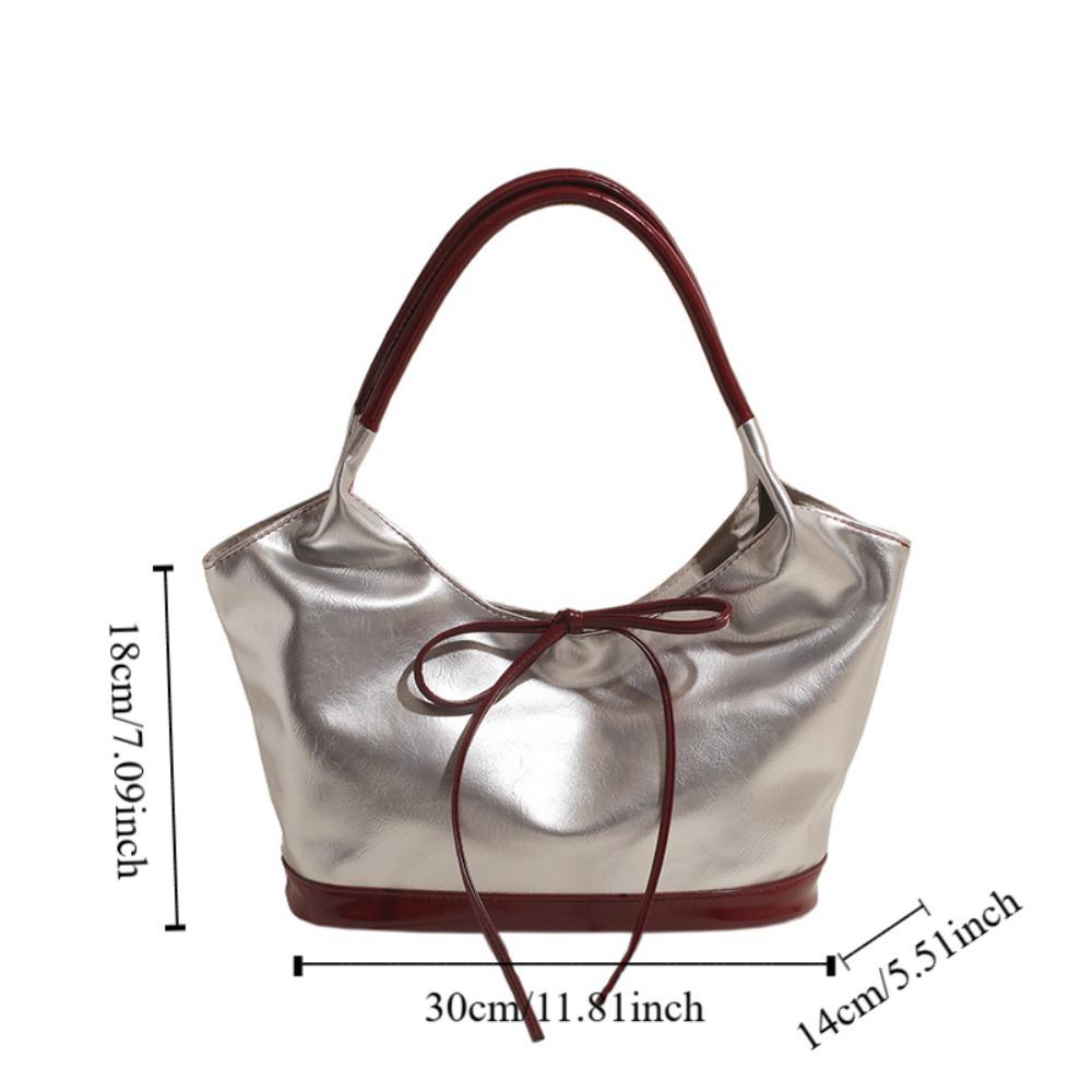 Korean Style Cloth Bow Shoulder Bag Handbag Underarm Bag Versatile Canvas Tote Bag Women