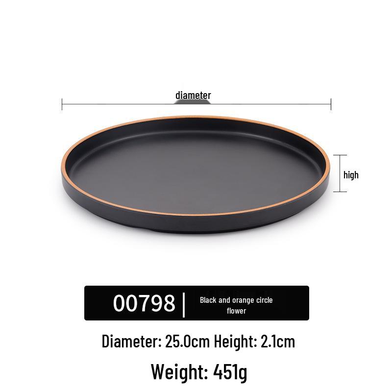 Creative Melamine Plate with Handle - Japanese Imitation Porcelain for Pizza, Steak, and Barbecue