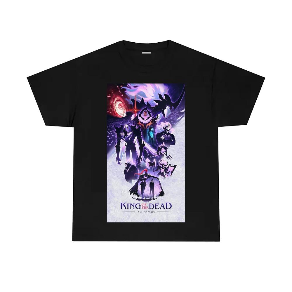 Anime Solo L-Levelings Shadow Legion Shadow King Print Casual Outdoor Clothing Couple T-Shirt Top 100% Cotton Short Sleeve