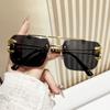European and American trend frameless sunglasses leopard head fashion trimmed sunglasses masculinity female Internet celebrity street eye shot