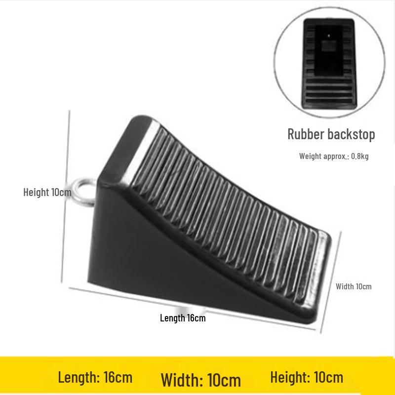 Anti-slip Rubber & Wood Tire Stop Block - Prevents Car Rolling