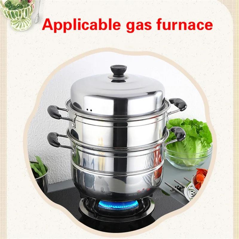 CAKEHOUD Multifunctional Large-capacity Cooking Pot For Household Stainless Steel Two-layer And Three-layer Thick Steam Soup Pot