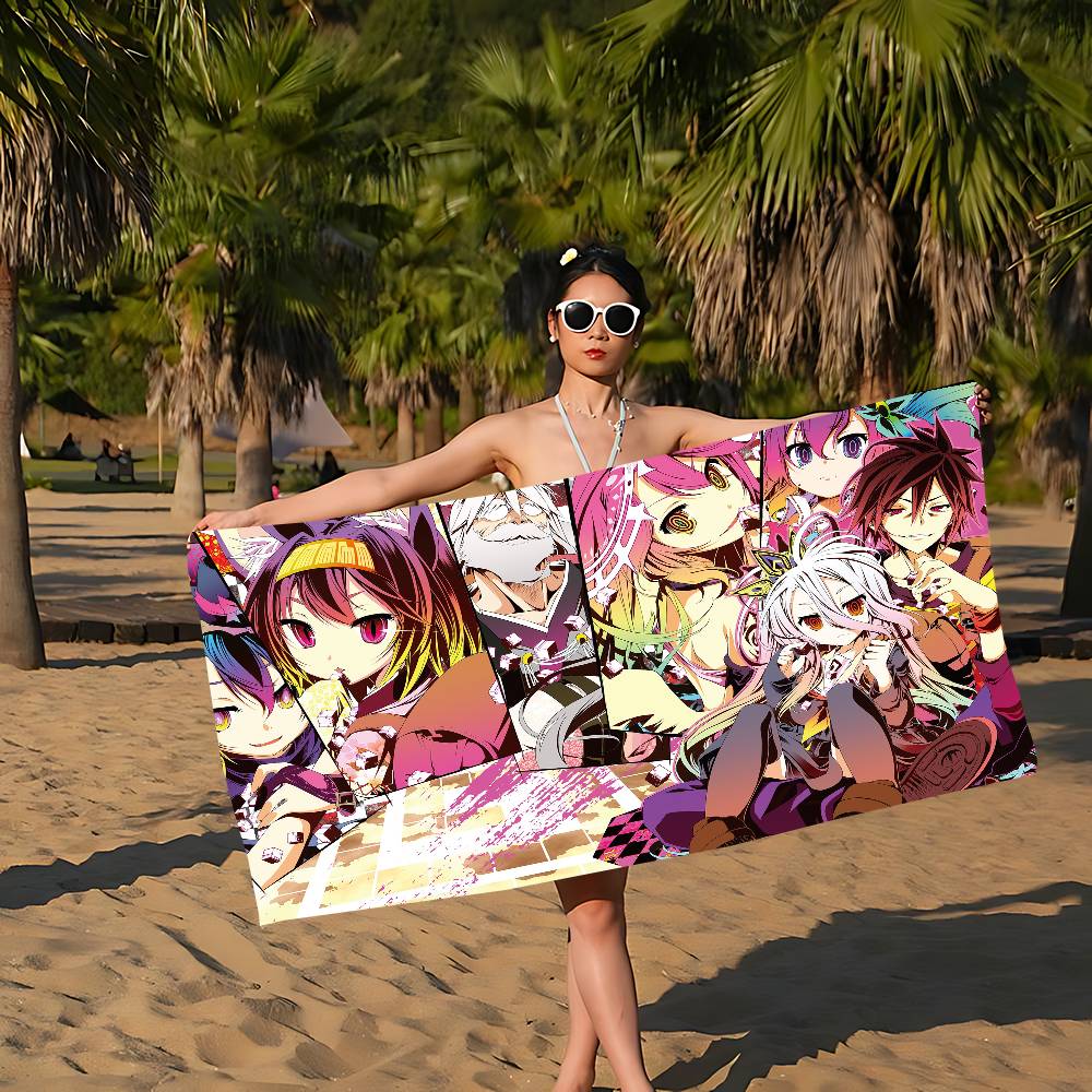 Game No Game No Life Big Microfiber Beach Towels Quick Dry Towel Sand Beach Towels Pool Towel for Travel Swim Pool Yoga
