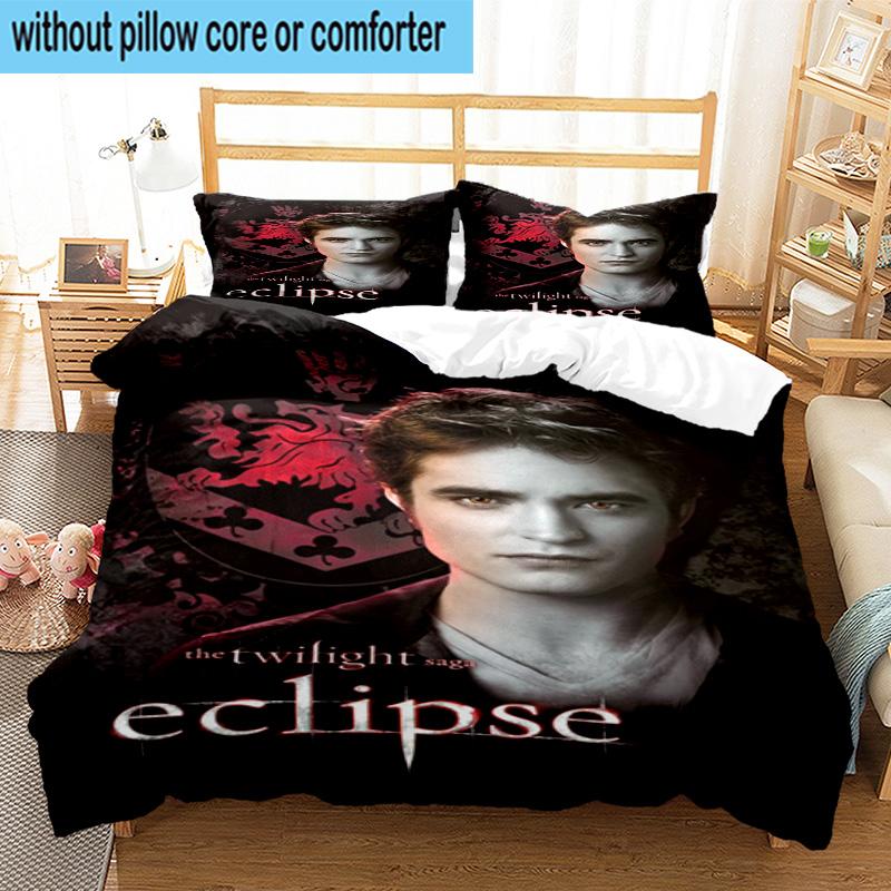 3PCS Eclipse Twilight vampire 3pcs Bedding,Including 3PCS Duvet Cover And 2pcs Pillowcases Perfect for Christmas,Ideal for Bedroom, Dormitory