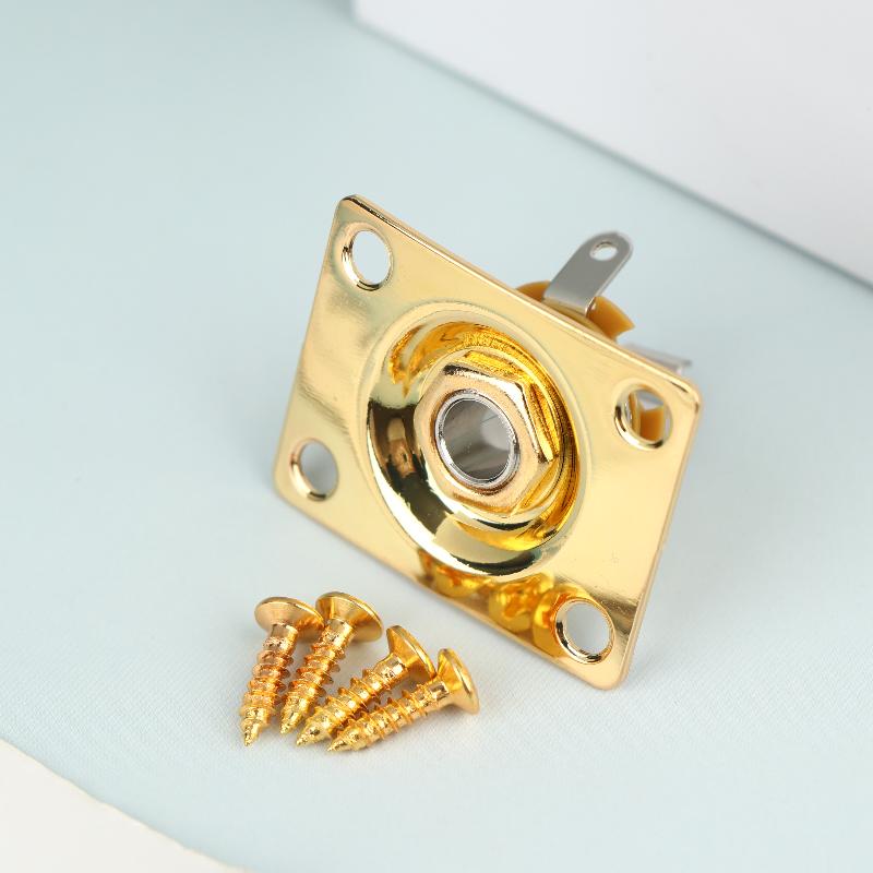 Electric Guitar Jack Output Plate Guitar Output Jack Plate Square Shape Metal Compact Guitar Jack Socket Plate Guitar