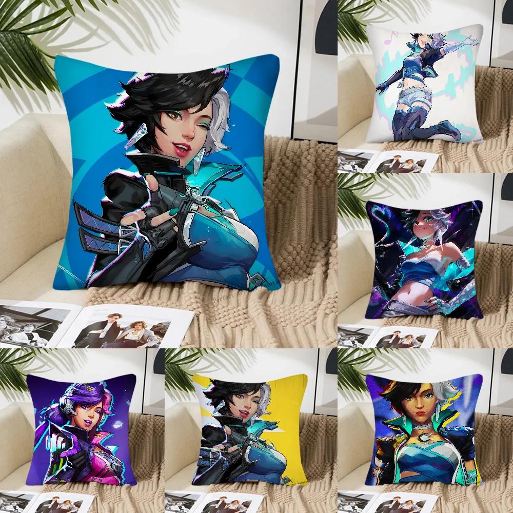 Luna S-Snow Game M-Marvel Rivals Pillow Case Square Pillow Bedroom Sofa Leisure Comfort CushionLiving Room Home Decoration 40X40
