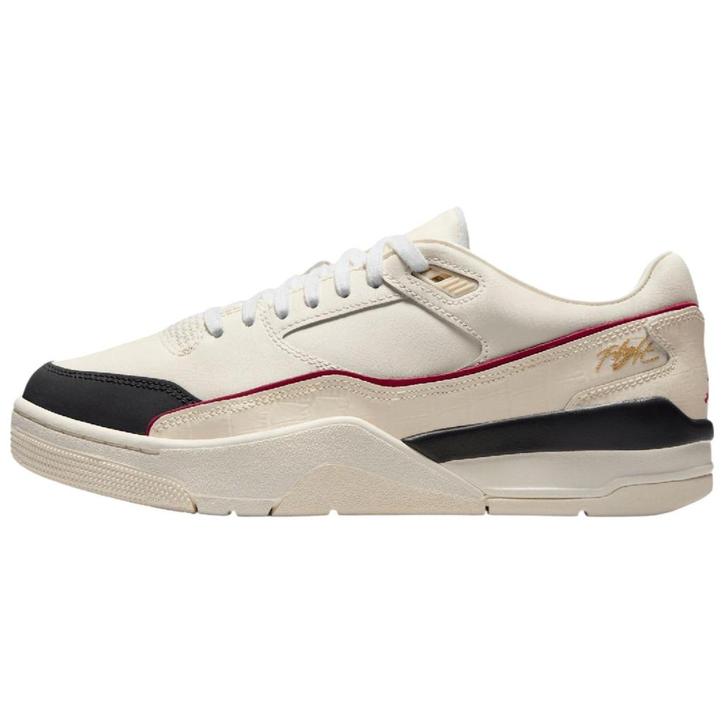 Jordan Flight Court Bequeme Vielseitige Rutschfeste Langlebige Low-Top Retro Basketballschuhe Herren Sneaker Beige Schwarz IH7321131