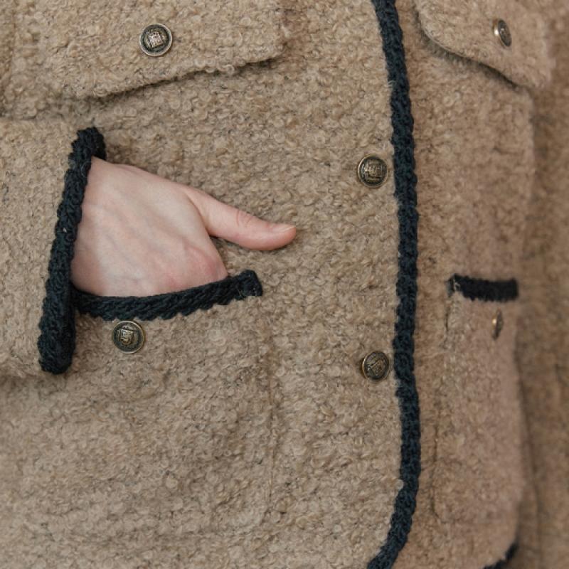 Maxza Black Line Wool Blend Boucle Jacket Zc11qj010on