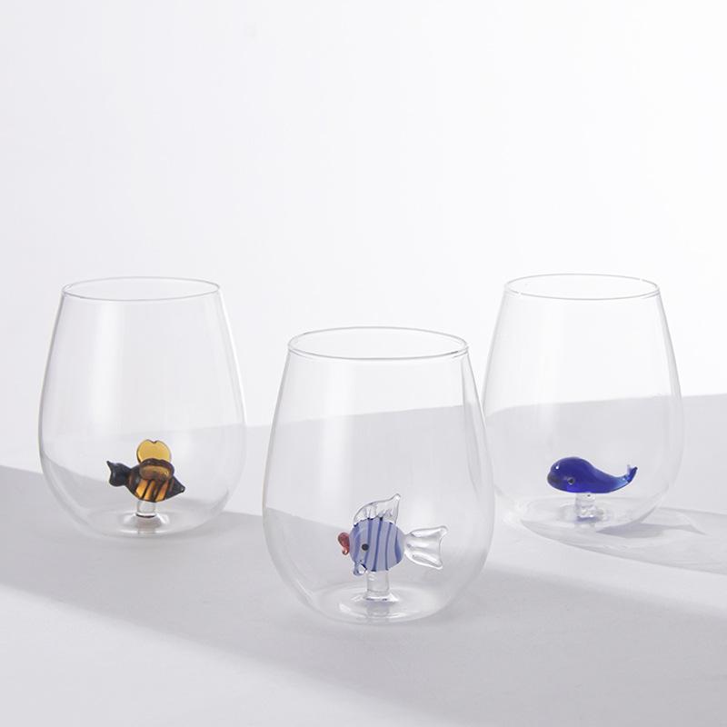 New 3D Cartoon Animal Figurine Glass Cup Wall Glass Coffee Mugs Teacup Espresso Glass Milk Mug For Desktop Decoration