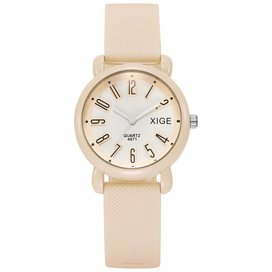 Candy Color Silicone Strap Waterproof Women'S Watch Student Watch Dopamine Color Matching Quartz Watch