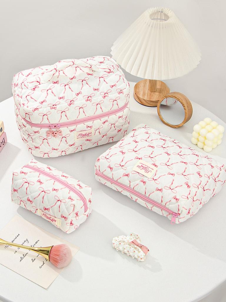 Simple Fresh Makeup Bag Large Capacity Multifunctional Cosmetic Storage Bag Portable Travel Toiletry Pouch for Cosmetics Brushes Toiletries Daily Use