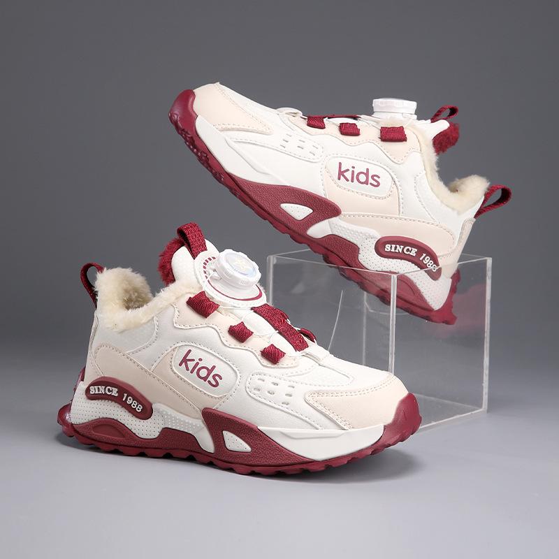 2025 Winter Velvet-Lined Girls' Sports Shoes: Warm, Comfortable, Thickened Cotton Design