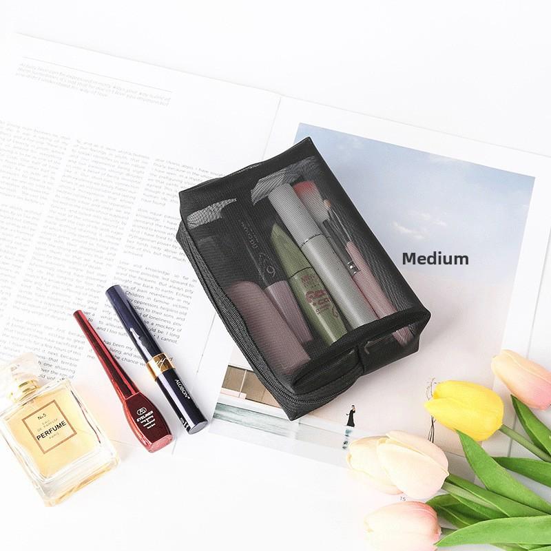 Mesh Makeup Bag, Large-capacity Transparent and Visible Cosmetics Storage Bag, Toiletry Bag, Portable Travel Storage Bag