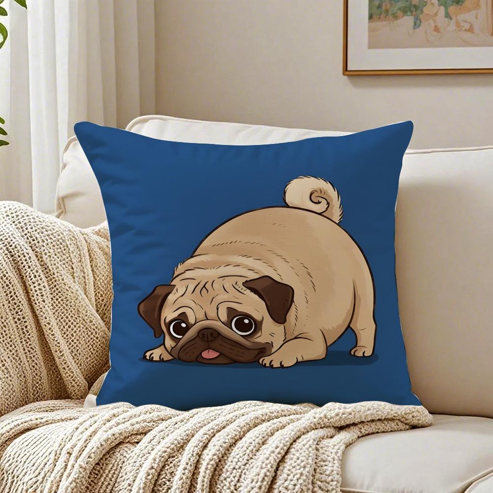 NICE CUTE Pug Dog Cushion Cover Pillowcase Antidustmite Living Room Sofa Decor Cushion Room