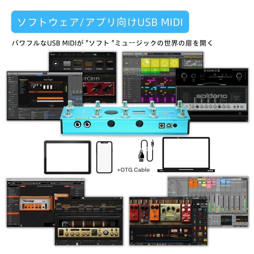 MIDI CAPTAIN MIDI 10 Footswitches Japanese Electronic Manual Included MIDI Controller Supports all commands Automatic Time Engine control function