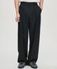 PRAIRIE Double-Pleat Pin Stripe Wide Slacks (Black)