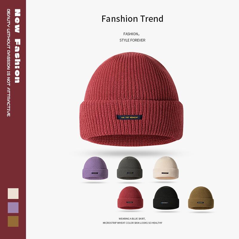 Fashion Versatile Wool Hat Cold-proof and Warm Hat Women's Autumn and Winter Sports Cycling Face Small Men's Knitted Hat