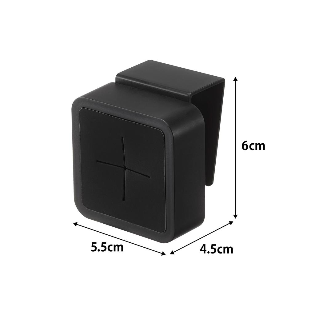 Yamazaki Jitsugyo Sink Door Towel Holder Black Approx. W5.5XD4.5XH6cm Tower Towel Rack Under Cupboard 4251