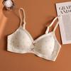 Women's Wire-Free Push-Up Lace Bra - Breathable, Anti-Sagging, Side Support for Small Busts