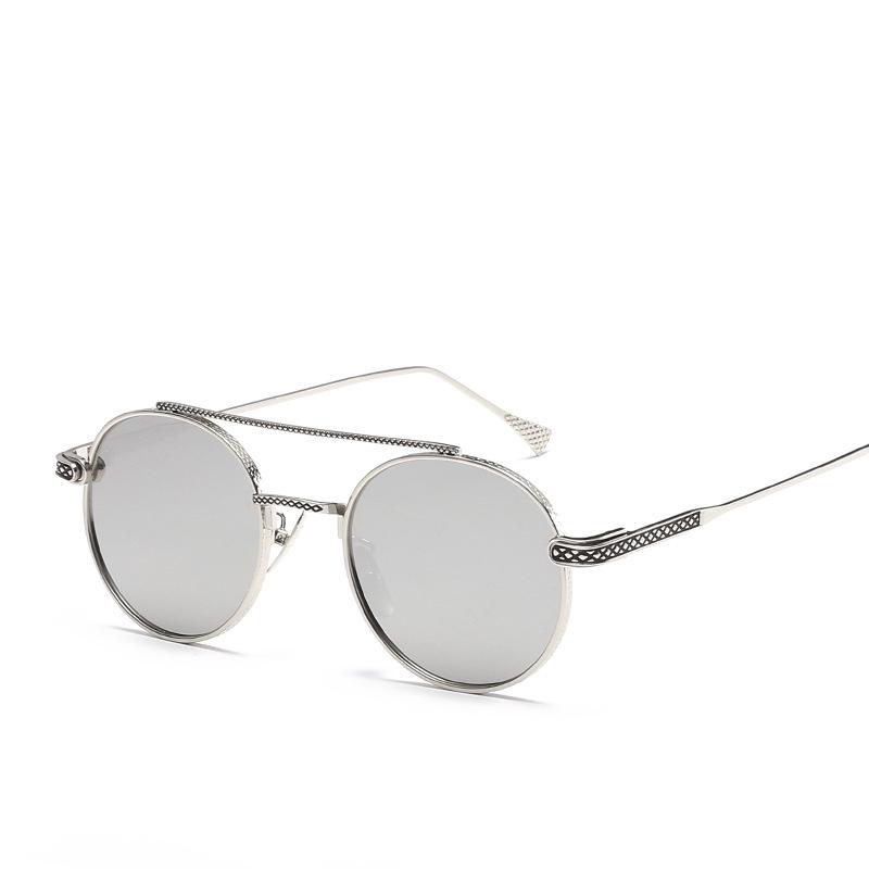 

Women Fashion Circle Gradient Ocean Lens Sunglasses Unisex Sun Eyewear Glasses Silver