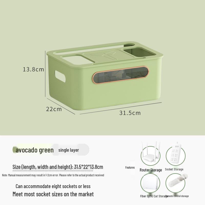 Golden Cat WiFi Router Storage Box and TV Set-Top Shelf with Wire Organizer