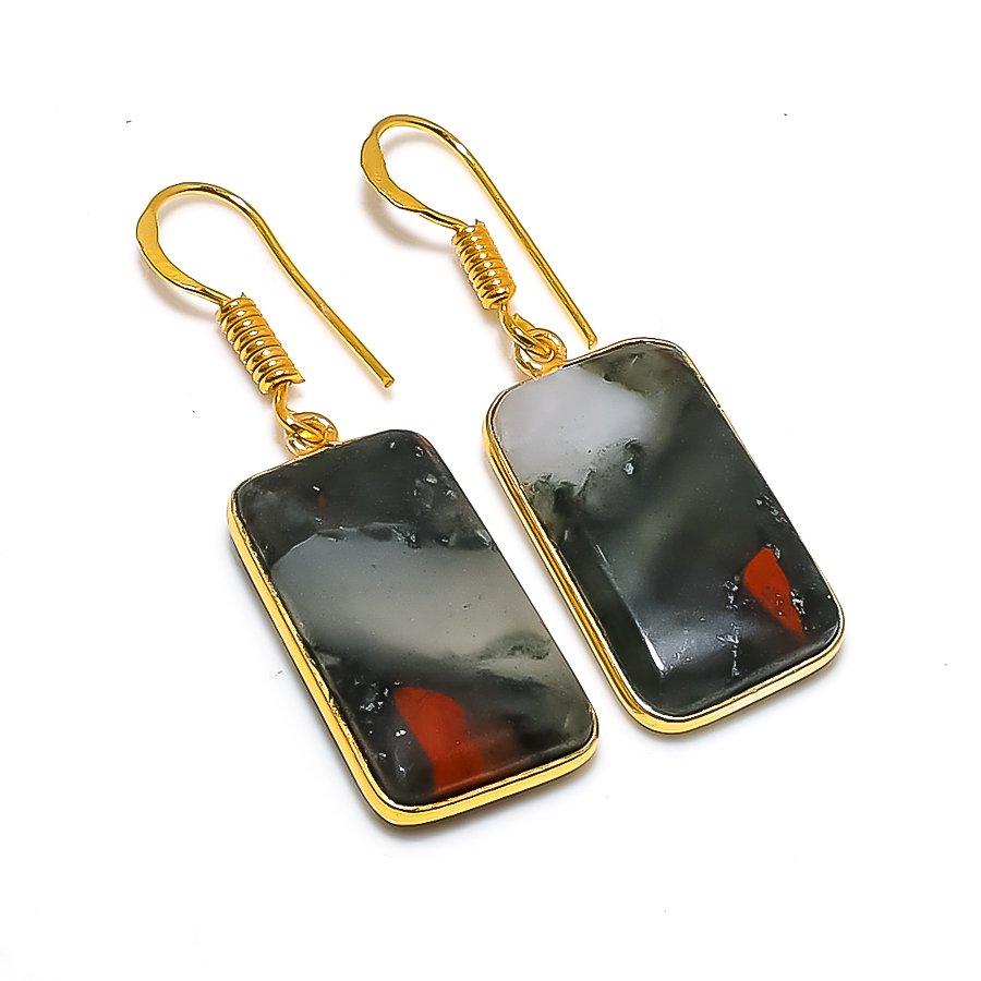 Boulder Opal Gemstone 925 Solid Sterling Silver Jewelry Earring 1.62" GK-5682