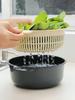 Vegetable Basin Plastic Double-Layer Drain Basket Leaky Basin Rice Vegetable Blue Vegetable Basin Household Kitchen Fruit Plate