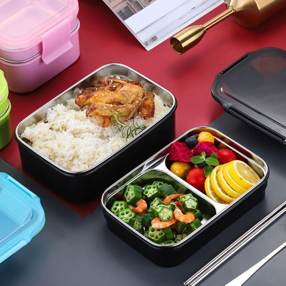 Rectangular Food Storage Box Leak-Proof Fresh-keeping Box Double Layer Thermal Lunch Box  Canteen
