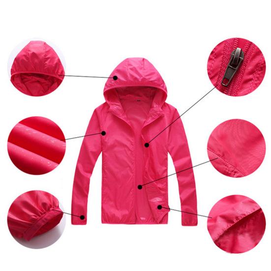 Solid Color Unisex Ourdoor Windproof Hooded Jacket Sun Protection Fishing Coat