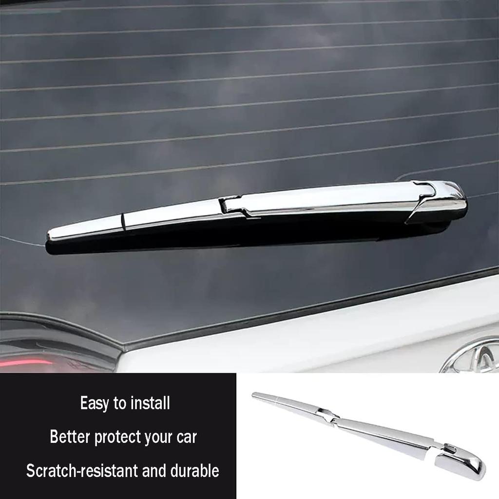 Car Accessories Fit for Toyota Highlander 2020 2021 2022 2023 2024 2025 Rear Window Wiper Cover Trim (Glossy Chrome Style) ABS 4PCS