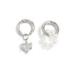 Salircon 1 Pair Trendy Elegant Imitation Pearl Pendant Drop Earring Women Exquisite Asymmetry Heart Ear Clip Charm Jewelry Gift