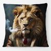 European Fashion Leopard Rabbit Fox Tiger Smoking Lion Animals Portrait Cushion Covers Pillowcase For Sofa