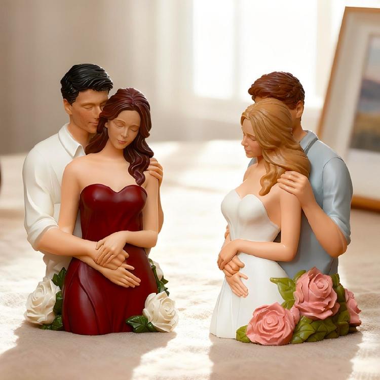 Silicone Rose Couple Shaped Mold for Creating 3D Candle Epoxy Resin Handmade Wedding Decoration Mould Handmade Candle Tool