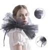 Women Vintage Mesh Neck Ruff Detachable Tulle Ruffle Collar for Renaissance Victorian Halloween Cosplay Costume Collar