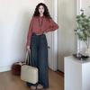 Korean retro red plaid shirt jacket women's spring and autumn casual loose temperament design sense sunscreen shirt top