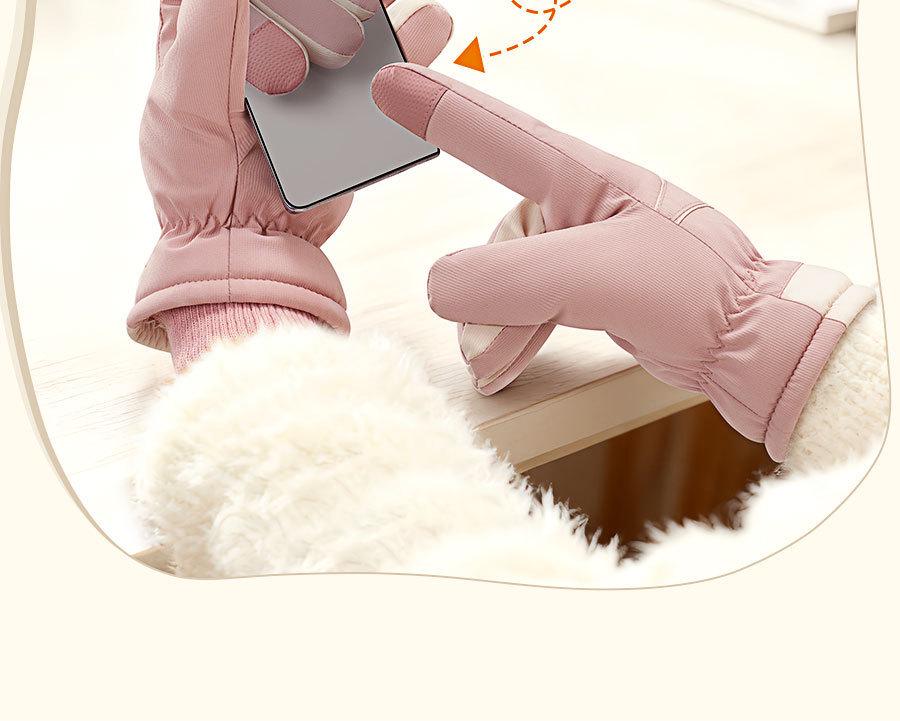 Windproof Touchscreen Non-slip Fleece-lined Winter Cycling Gloves for Electric Motorcycle