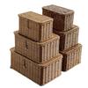 Woven Sea Vine & Bamboo Rectangle Snack Storage Basket