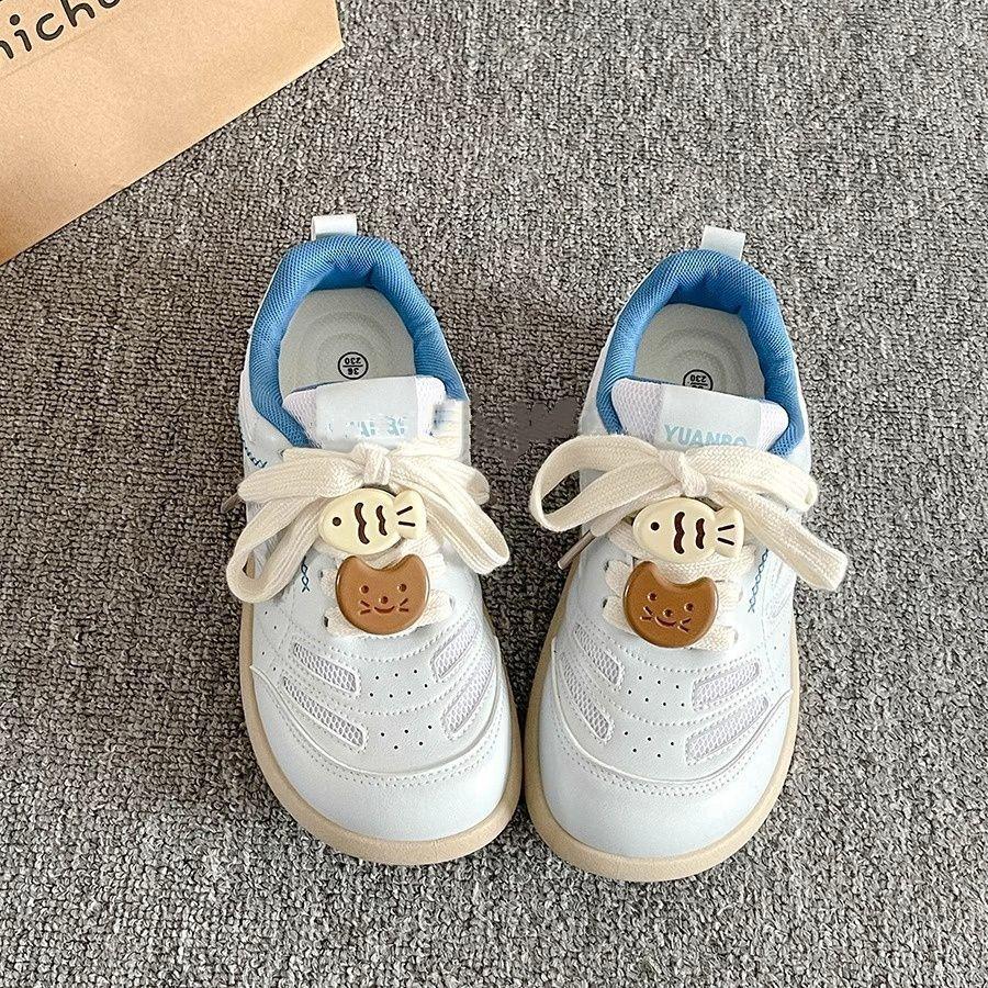 Spring new cute kitten one-pedal board shoes campus fashion platform white shoes big head women's shoes