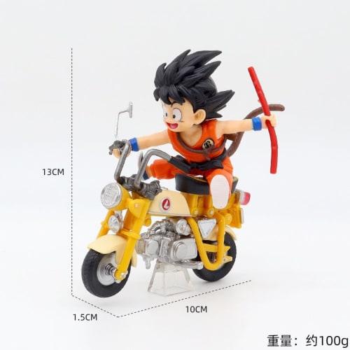 Set of 2 Dragon Ball figures featuring Son Goku and Kame-Sennin on a motorcycle, 13cm, no box. A great gift for kids, anime, car decorations, souvenir