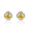 New Seiko Rose Cut Papalacha Zircon Necklace Earrings Color Treasure Ring Three-piece Set